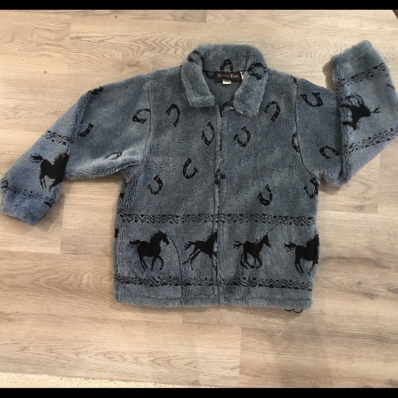 Andrea Faye Jackets & Blazers - Andrea Faye Horse Soft Plush Fleece jacke med